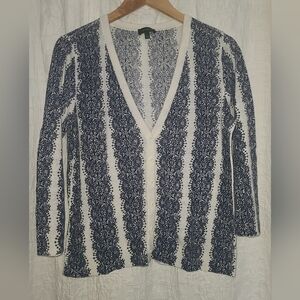 The Limited Blue/Gray V-neck Button Down Cardigan Size l